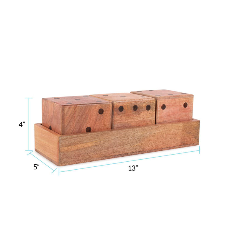 Lady Luck Wooden Dice Set and Tray