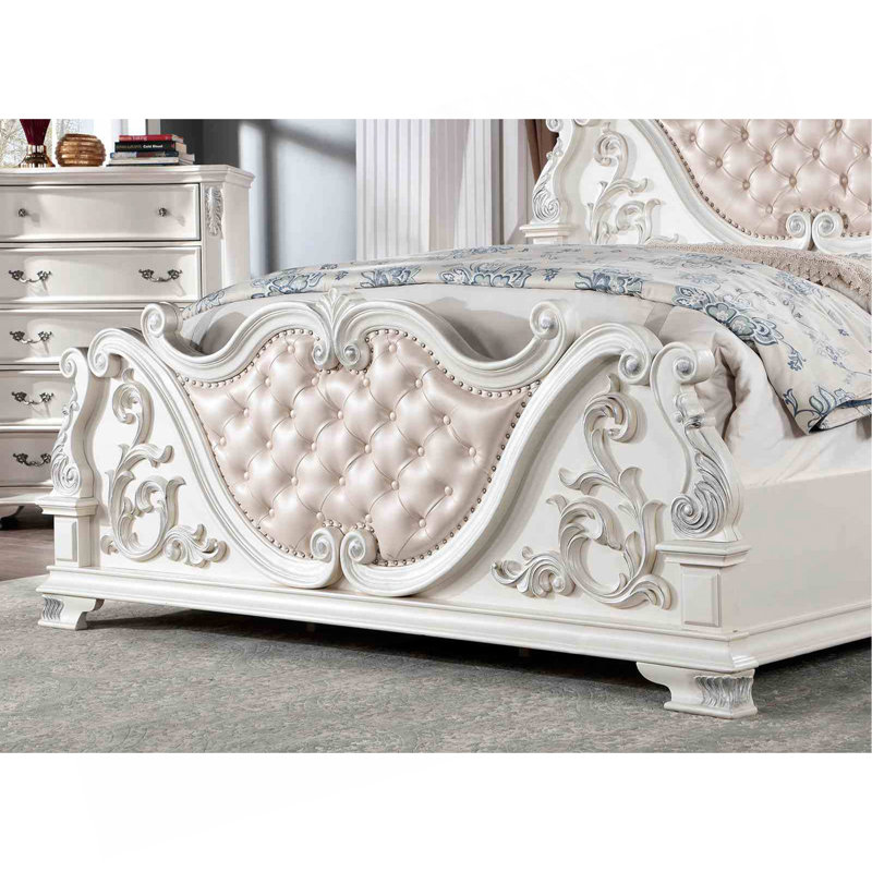 Mobilier de chambre à coucher 1pc, Grand lit, Blanc