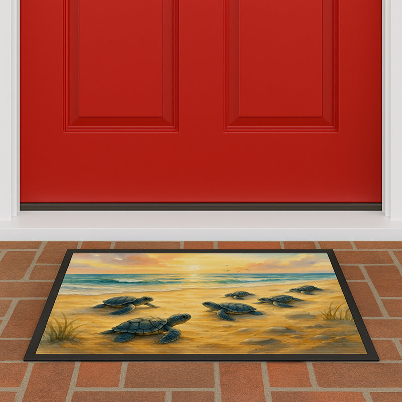 Turtle Hatchlings Doormat, 24" W x 36" L