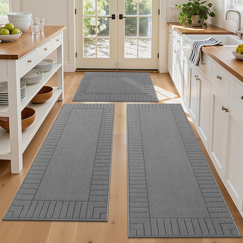 Ensemble de tapis de cuisine, Gris