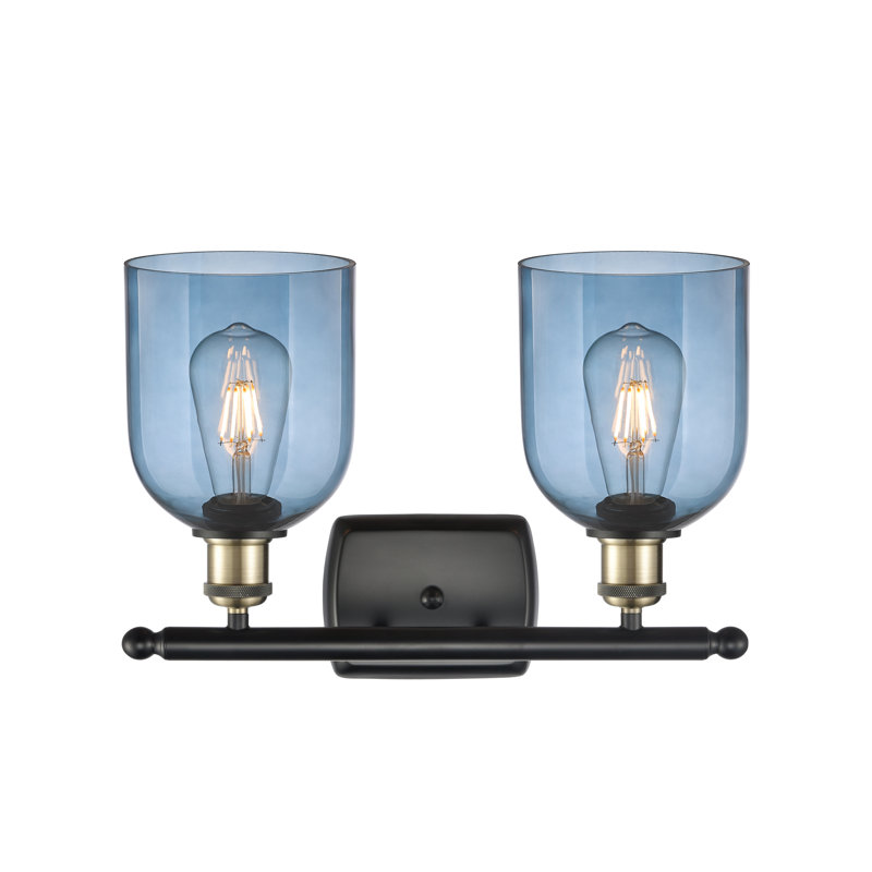 Allysson 2 - Light Dimmable Vanity Light, Black Antique Brass, Princess Blue