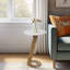 Sagebrook Home 23" Aluminum And Marble Grooved Base Accent Table, White - Transform Your Space Today