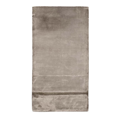 Tapis unique en laine / coton noué à la main de 3 pi 1 po x 4 pi 11 po gris clair