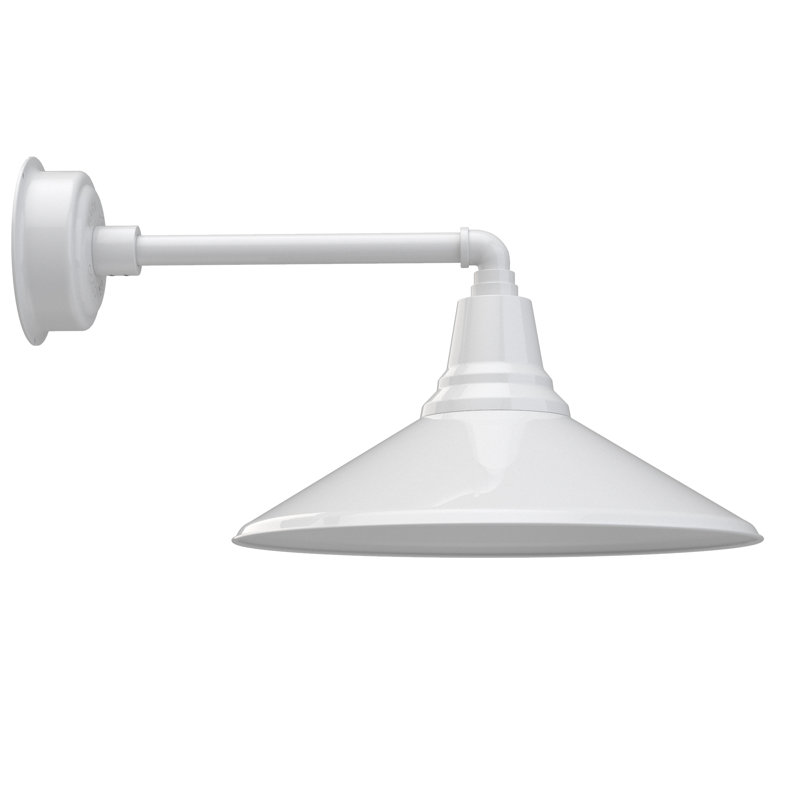 Luminaire de grange d’extérieur, Blanc, H 10,97 po x l 18 po x P 25,5 po