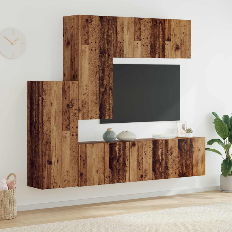 Unfinished TV Stand for TVs up to 24", Old Wood