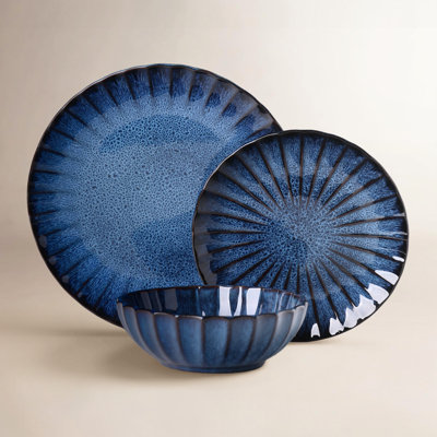  12 Piece Stoneware Dinnerware Sets, Service for 4(Set of 12)