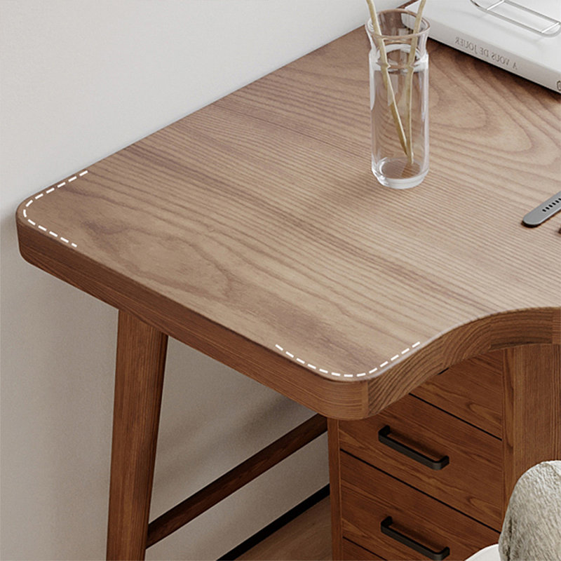 Bureau d'angle en bois massif, Retour à gauche, 29.53" H x 55.12" W x 31.5" D