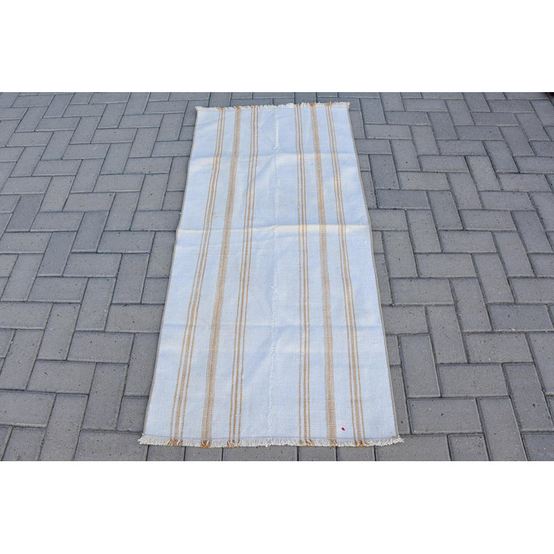 Tapis turcs, tapis de chambre à coucher, tapis frais, tapis bohémiens beiges, petit tapis 2,2 x 4,8 pi, kilim, tapis rétro