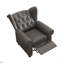 Fauteuil moderne capitonné en cuir avec accoudoirs capitonnés, canapé simple réglable avec pieds en bois robustes pour la chambre à coucher, le salon et les petits espaces-280694974