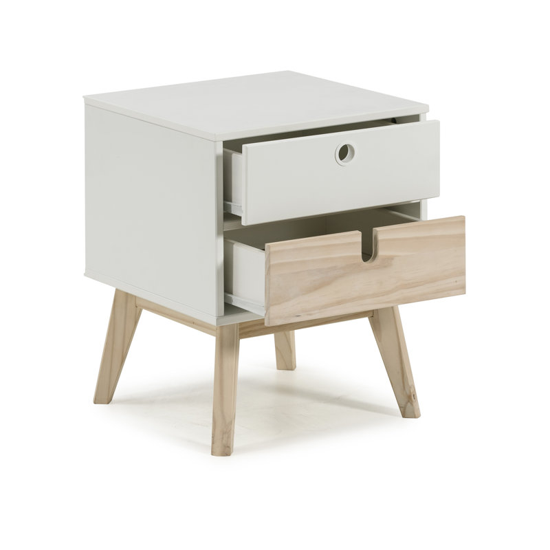 Damaris 40 cm W Solid Wood Bedside Table