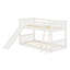 Structure de lit superposé en bois avec échelle, glissière convertible, support de lattes de bois