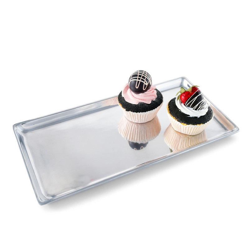 Sleek Silver 6" x 12" Engravable Aluminum Tray