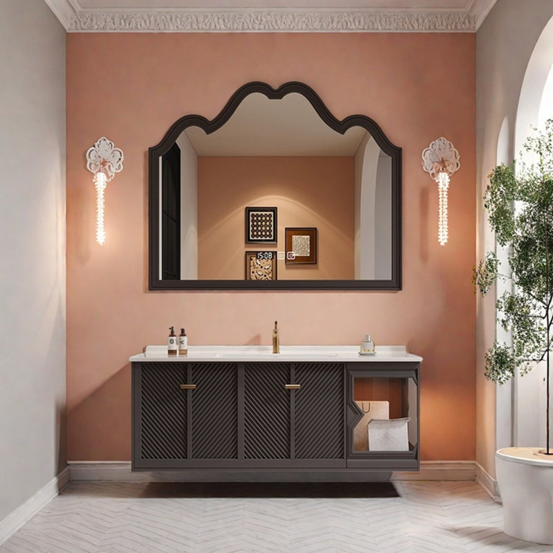Armoire de salle de bain rétro de luxe à lumière française