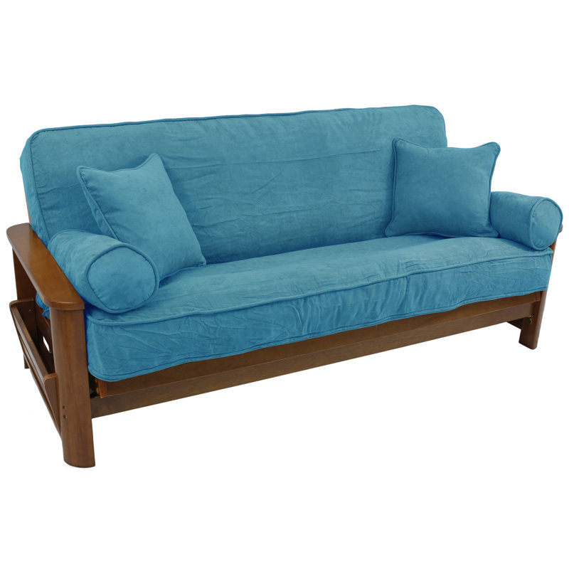 Housse pour futon à coussins carrés/rectangulaires, Bleu aqua