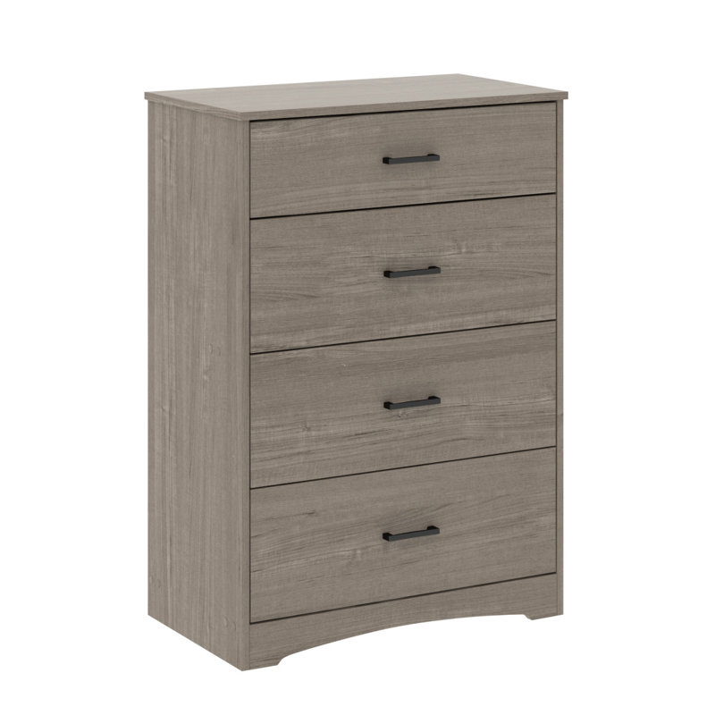 Commode 4 tiroirs, finition brune