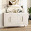 Buffet d'appoint cannelé avec tablettes réglables-580191102