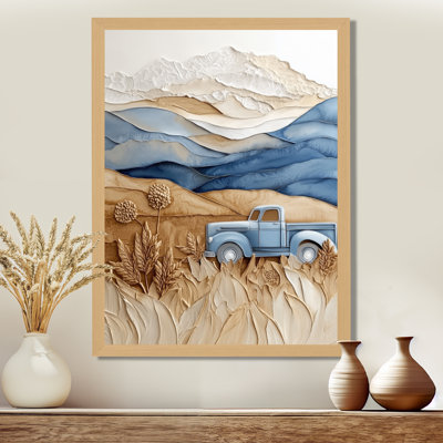 Blue Truck Harvest Ridge I - Impression sur toile encadrée « Campagne »