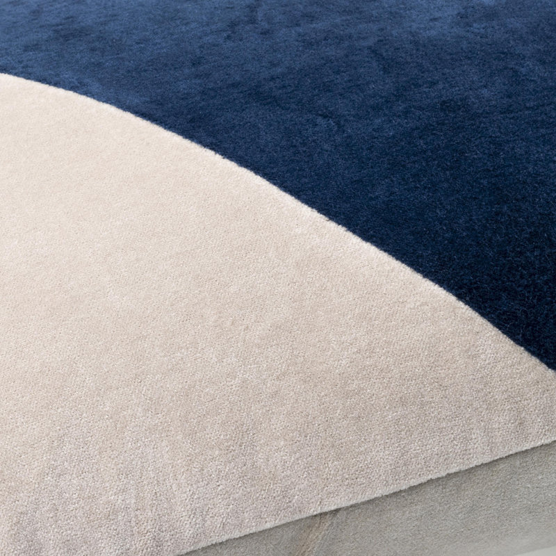 Denny Cotton Pillow, Polyester/Polyfill, Navy Blue