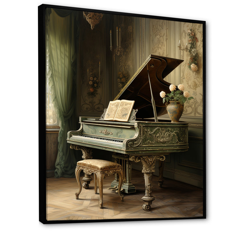 Piano Renaissance Resson I sur impression sur toile, H 32 po x l 16 po x P 1 po, Cadre flottant noir