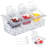 Ice Chilled Condiment Caddy With 3 Polycarbonate 4" Deep 1/6 Food Pans & Lids