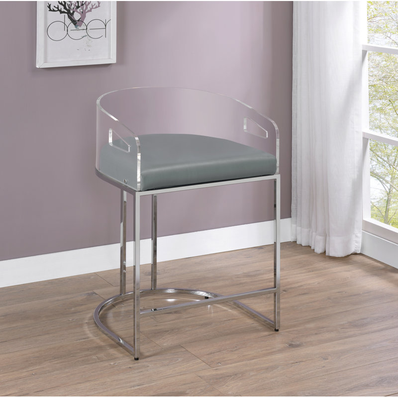 Konstantin Upholstered Counter Stool with Metal Frame, Counter Stool (25.75" Seat Height)