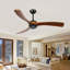 Ventilateur de plafond 72 po en bois sans lumière avec télécommande, ventilateur de plafond à profil bas sans lumière, moteur à courant continu réversible silencieux avec minuterie