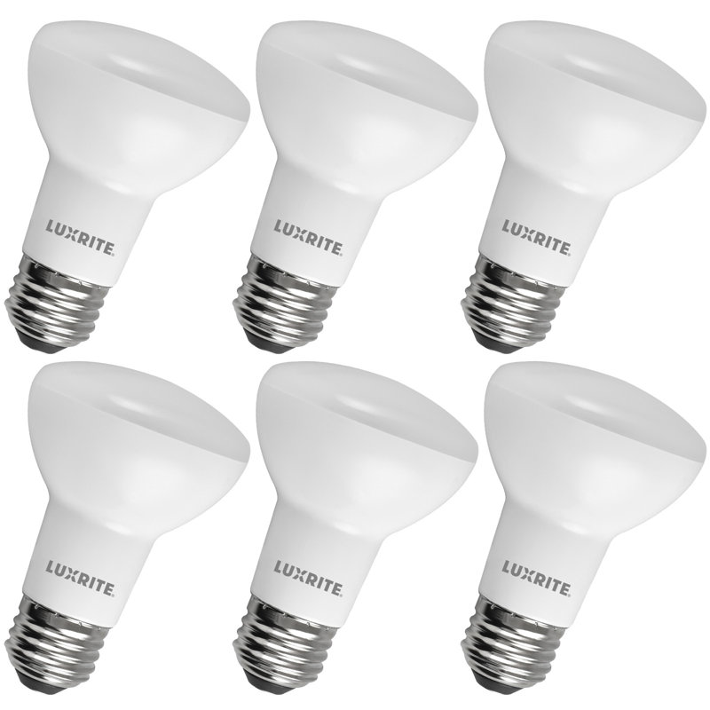 Luxrite BR20 LED Light Bulbs, 6.5W=45W, 2700K Warm White, Dimmable, 1100 Lumens, E26 6 Pack