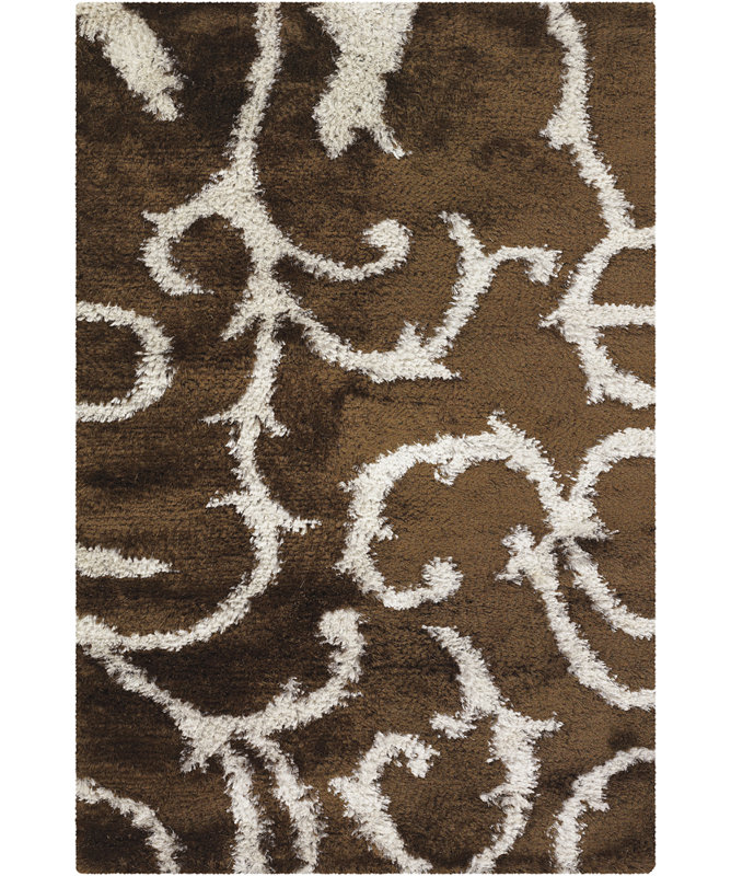 Tapis brun/blanc Stockwell, Rond 7 pi 9 po
