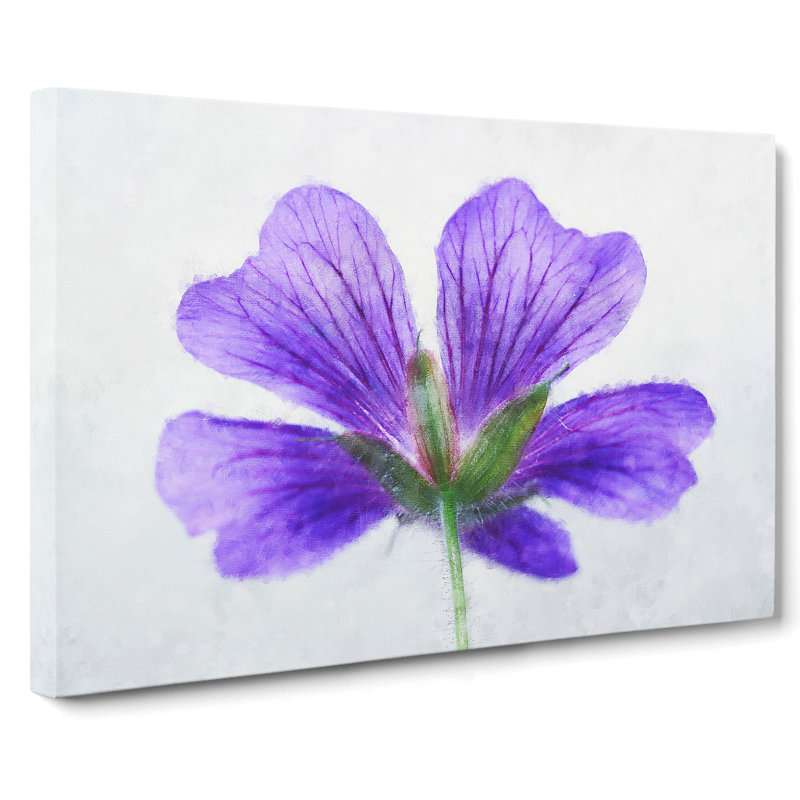 Purple Geranium Flower - Wrapped Canvas, 60cm H x 91cm W x 3cm D