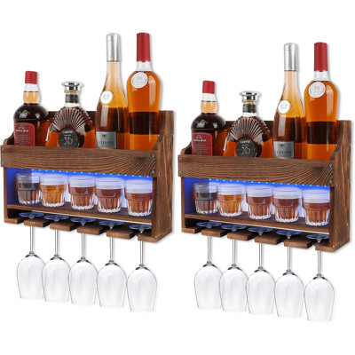 Wooden LED Wine Cup Holder