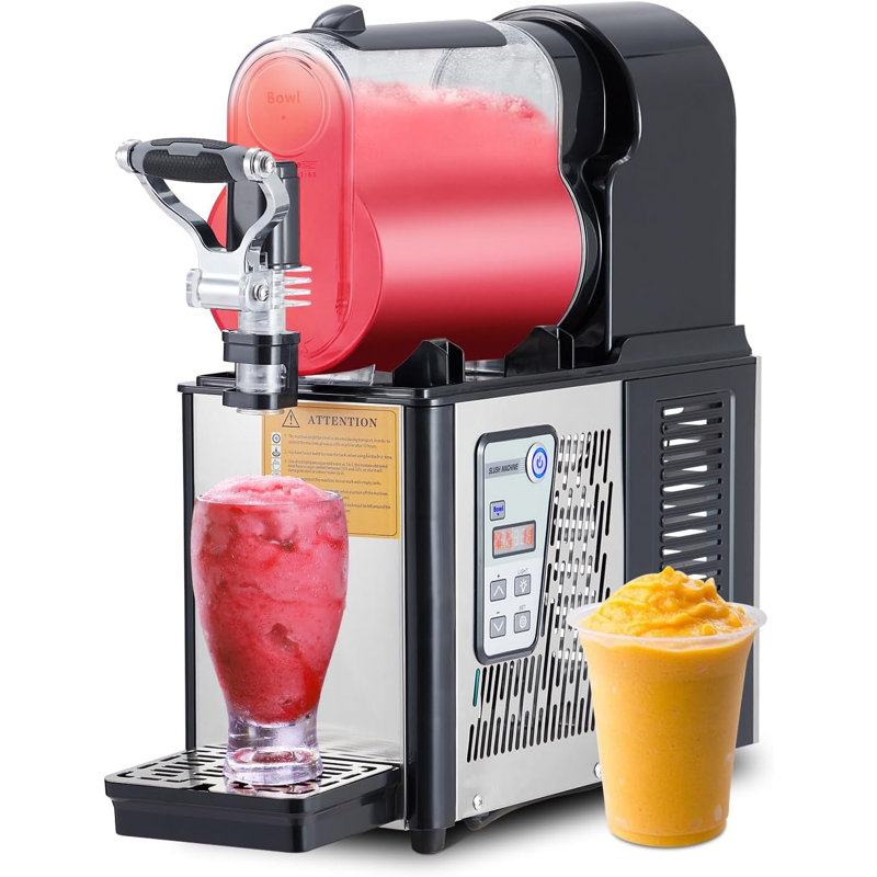 Commercial Stainless Steel Frozen Drink Slushie Margarita Maker, Multi-Mode Machine with Built-In Self-Clean Function, Makes Smoothies & Soft Ice Cream for Home, Cafe and Restaurant Service