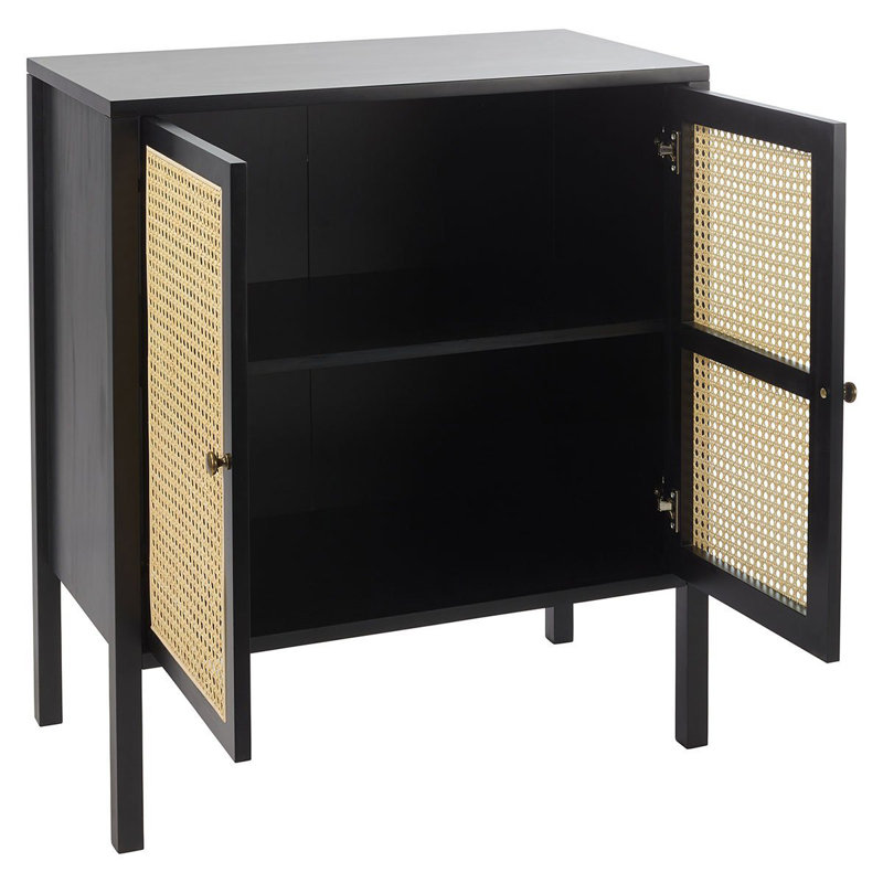 Tenaya Solid Wood 2 - Door Standard Accent Cabinet, Black
