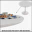 Table de salle à manger ronde 31,5 pouces, table tulipe Mid-Century moderne avec plateau en panneau de fibres à densité moyenne et base piédestal pour petits espaces-251406952-251406955