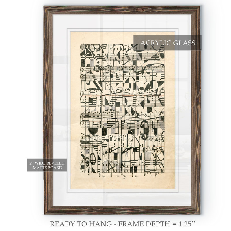 "Graphic Notes" par Paul Cezanne - reproduction d'art encadrée, Impression encadrée espresso, H 44 po x l 32 po x P 1,25 po