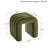 Rienna Yuna Luxury U Shaped Waterfall Ottoman 19.3" Wide Green Velvet Vanity Stool with Ribbed Tufting-127948617