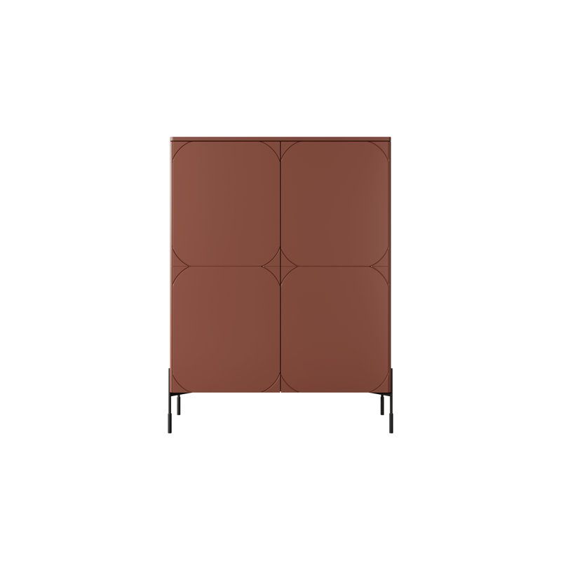 Asoni 2 Door Manufactured Wood Wardrobe, Burgundy