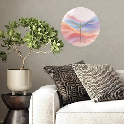 Horloge murale silencieuse en verre trempé de 30 cm, « Décoration murale élégante », sans tic-tac, fonctionne avec des piles (piles AA non comprises), décoration artistique pour la maison
