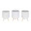 Ensemble de trois pots à fleurs en porcelaine blanche