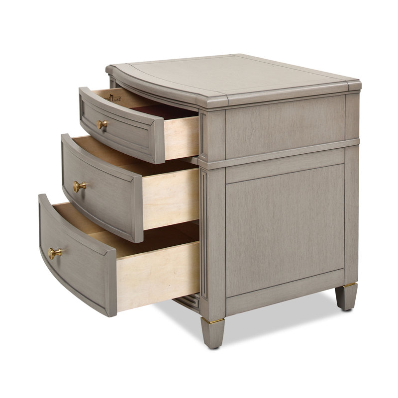Jarboe 23.5'' W Solid Wood Nightstand, Gray Cashmere