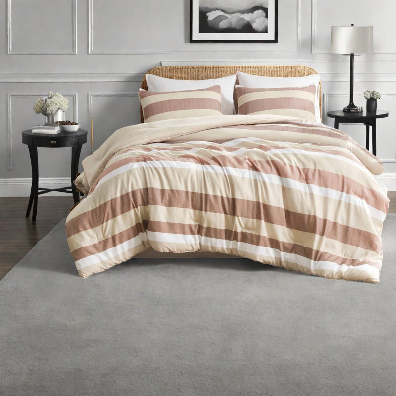 Durable Polyester Bedding Sets, Terracotta Textured Design For All Seasons