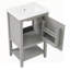 Meuble-lavabo de salle de bain avec lavabo, portes à fermeture douce, support de rangement et tablette ouverte pour une organisation et un style améliorés