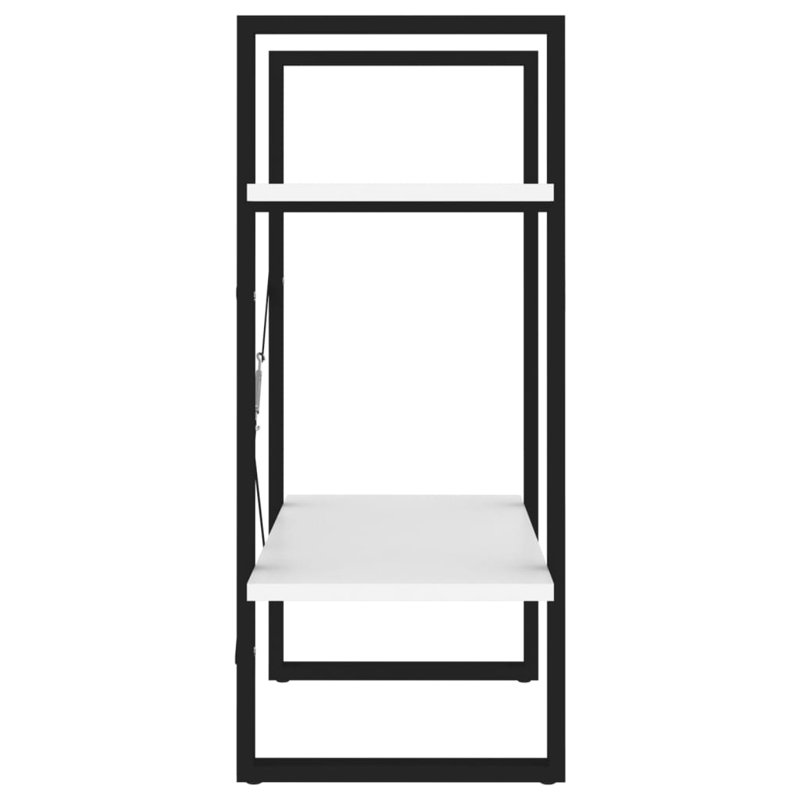 2-Tier Book Cabinet 23.6"x11.8"x27.6" Engineered Wood, White/Black
