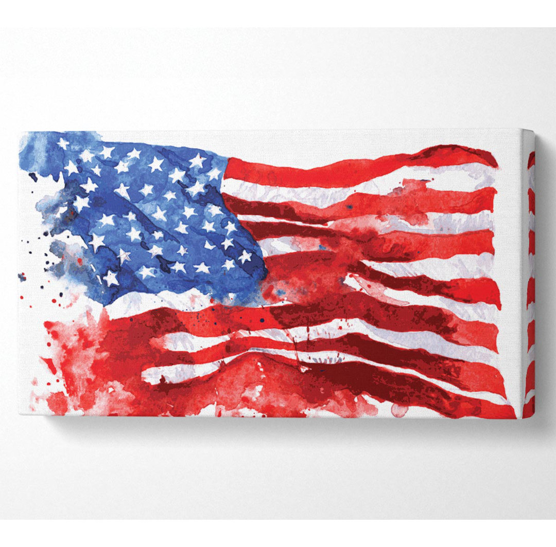 Die Tintenspritzer amerikanische Flagge breite Leinwand drucken