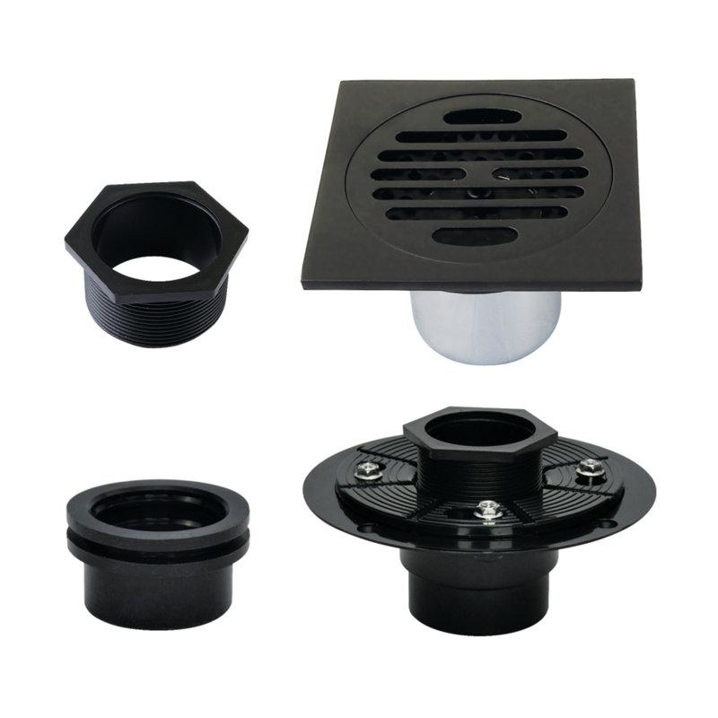 Drain de douche à grille, Noir mat