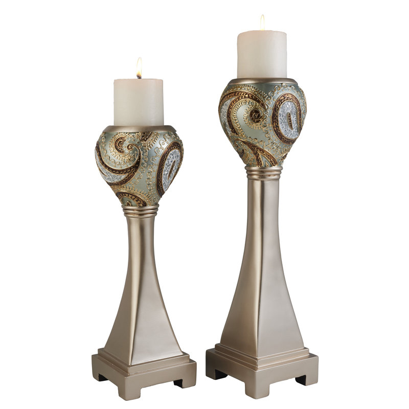 Aurora 19'' H Plastic / Acrylic Tabletop Candlestick with Candle Included