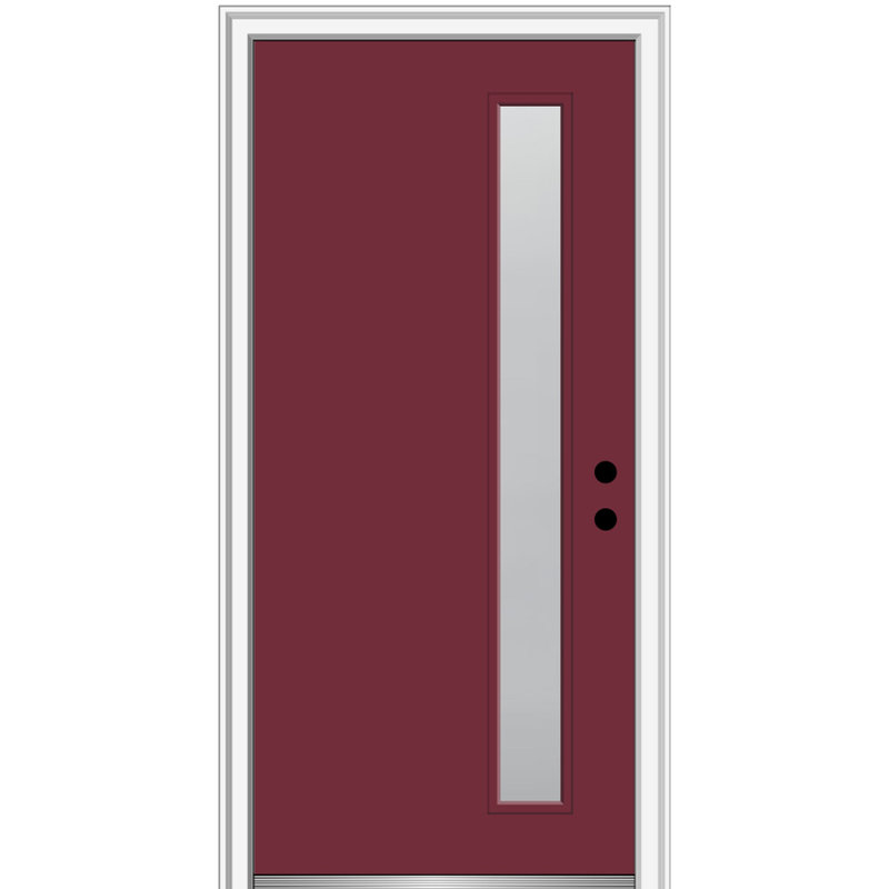 Porte d'entrée pré-suspendue peinte en fibre de verre à 1 lumière Spotlight, H 80 po x l 36 po x P 1,75 po / 4,56 po