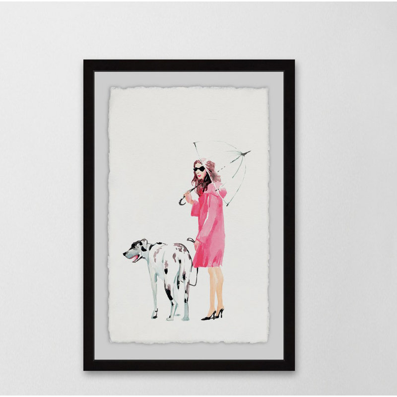 Dog Walking - Single Picture Frame Painting, 61 cm H x 41 cm W