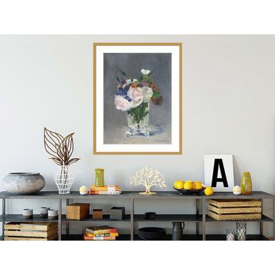 «Flowers in a Crystal Vase» par Édrede Manet, impression giclée sur cadre