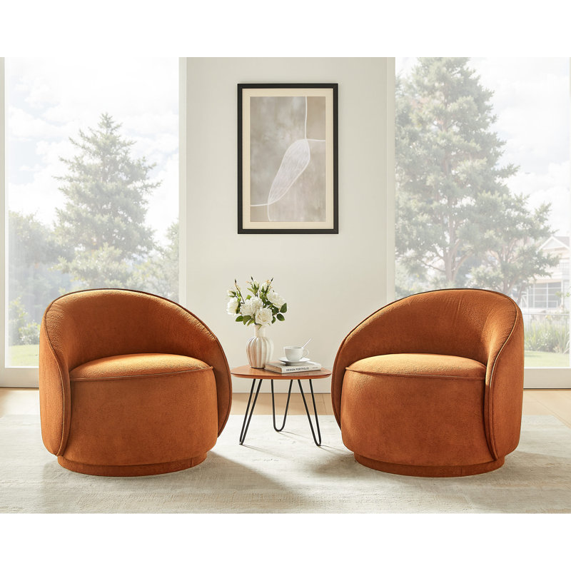 Chaise d'appoint pivotante 29,33 po rembourrée à accoudoirs inclinés, ensemble de 2, Cari