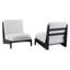 Chaise d'appoint Living Moda blanche avec structure en bois massif noir, ensemble de 2-743748065